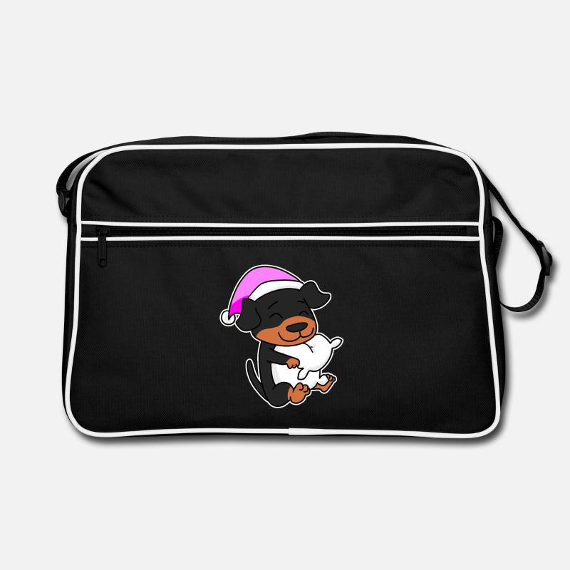 Hund Hunderasse Rottweiler - Retro Tasche - Schwarz/Weiß