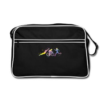 Aquarelles Femmes Triathlon - Sac Retro - noir/blanc - Devant