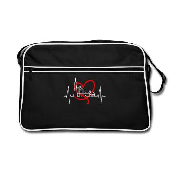 San Francisco Skyline Heartbeat California USA - Retro Bag - black/white - Front