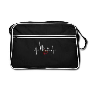 San Francisco Skyline Heartbeat California USA - Retro Bag - black/white - Front
