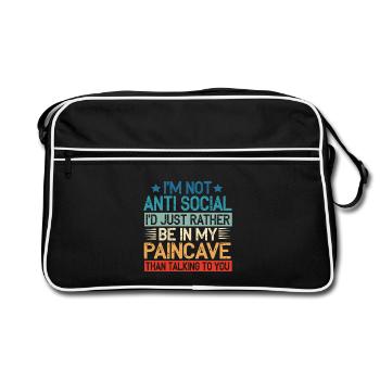 Je ne suis pas antisocial Paincave Triathlon - Sac Retro - noir/blanc - Devant