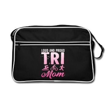 Loud And Proud Tri Mom Triathlete - Retro Bag - black/white - Front