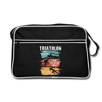 Triathlon 90% Mental And The Other Half - Retro Bag - black/white - Front