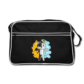 Cat cat breed American Wirehair - Retro Bag - black/white - Front