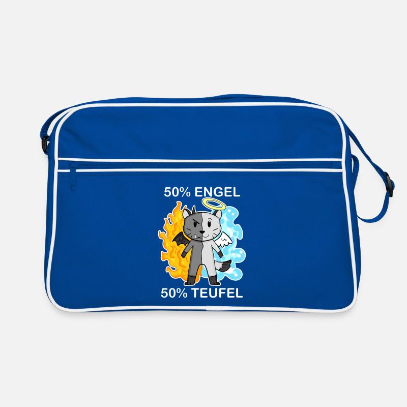 Katzenrasse American Bobtail - Engel und Teufel Retro Tasche
