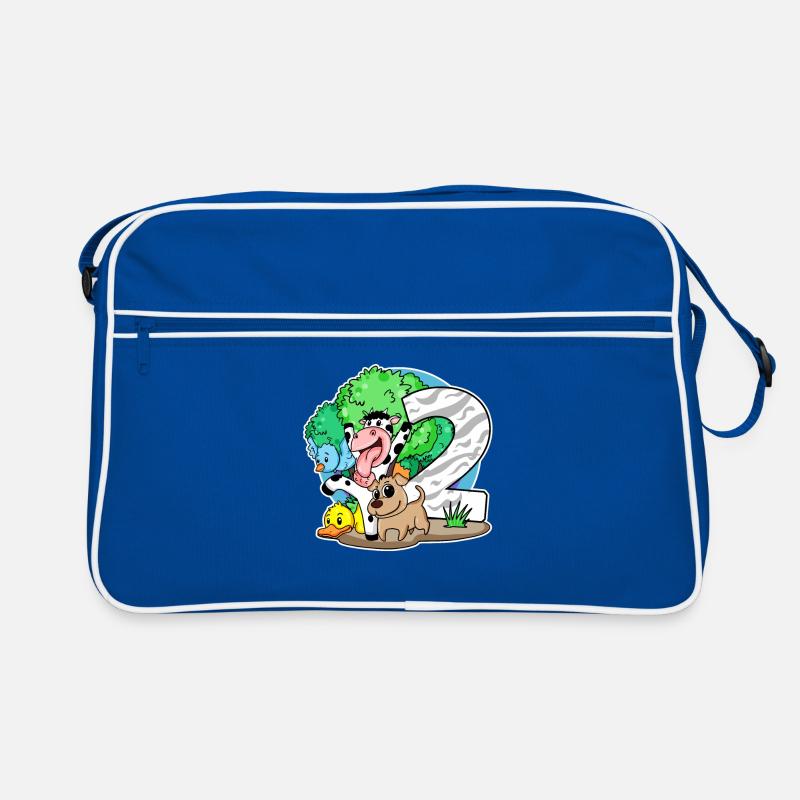 2nd birthday Cute animals 2 years old Retro Bag