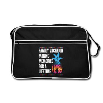 Family Vacation Making Memories Lifetime - Retro Tasche - Schwarz/Weiß - Vorne
