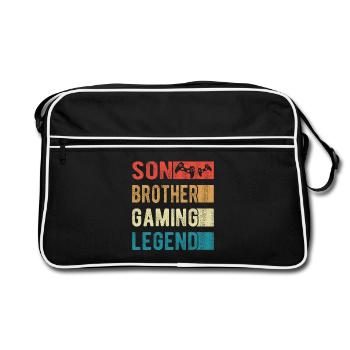 Son Brother Gaming Legend Gamer Gambling Gift - Retro Bag - black/white - Front