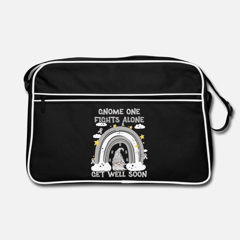 Gnome One Fights Alone Hirnkrebs Retro Tasche