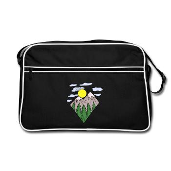 Mountain Mountains Mountain Peaks - Retro Bag - black/white - Front
