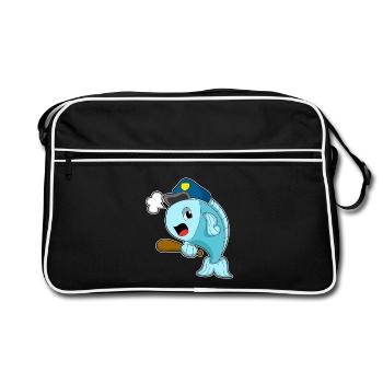 Police de la Pêche de la Police de la Bâton - Sac Retro - noir/blanc - Devant