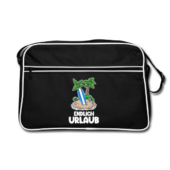 Urlaub - Retro Tasche - Schwarz/Weiß - Vorne