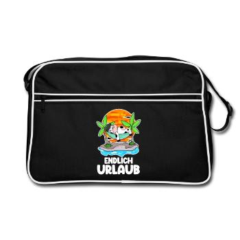 Urlaub - Retro Tasche - Schwarz/Weiß - Vorne