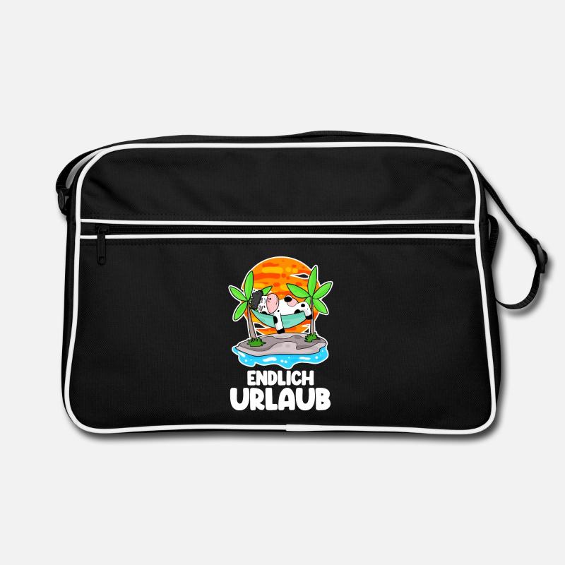 Urlaub - Retro Tasche - Schwarz/Weiß