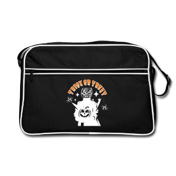 Halloween Pumpkin Monster TRICK OR TREAT - Retro Bag - black/white - Front