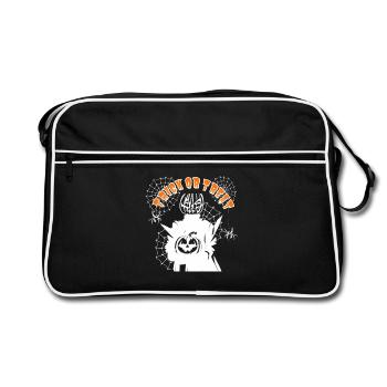 Halloween Pumpkin Ghost TRICK OR TREAT - Retro Bag - black/white - Front