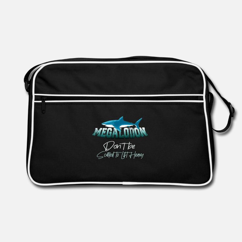 Megalodon Hunter - Megalodon Hai - Retro Tasche - Schwarz/Weiß