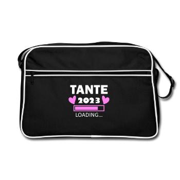 Tante 2023 - Tante werden - Tante Geschenk - Retro Tasche - Schwarz/Weiß - Vorne