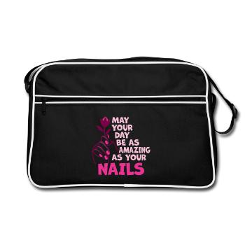 May Your Day Be As Amazing Nail Aunt - Retro Bag - black/white - Front