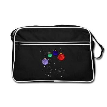 Christmas tree baubles with snowflakes - Retro Bag - black/white - Front