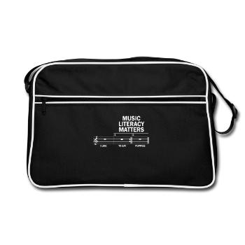 La littératie musicale, ça compte - Sac Retro - noir/blanc - Devant
