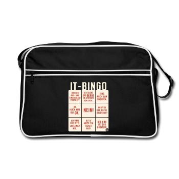 IT Support Bingo Service Desk IT Helpdesk Sysadmin - Retro Tasche - Schwarz/Weiß - Vorne