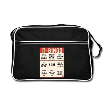 IT Support Bingo Service Desk IT Helpdesk Sysadmin - Retro Tasche - Schwarz/Weiß - Vorne