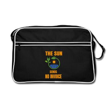 Sonne Keine Rechnung Solaranlage Solarstrom - Retro Tasche - Schwarz/Weiß - Vorne