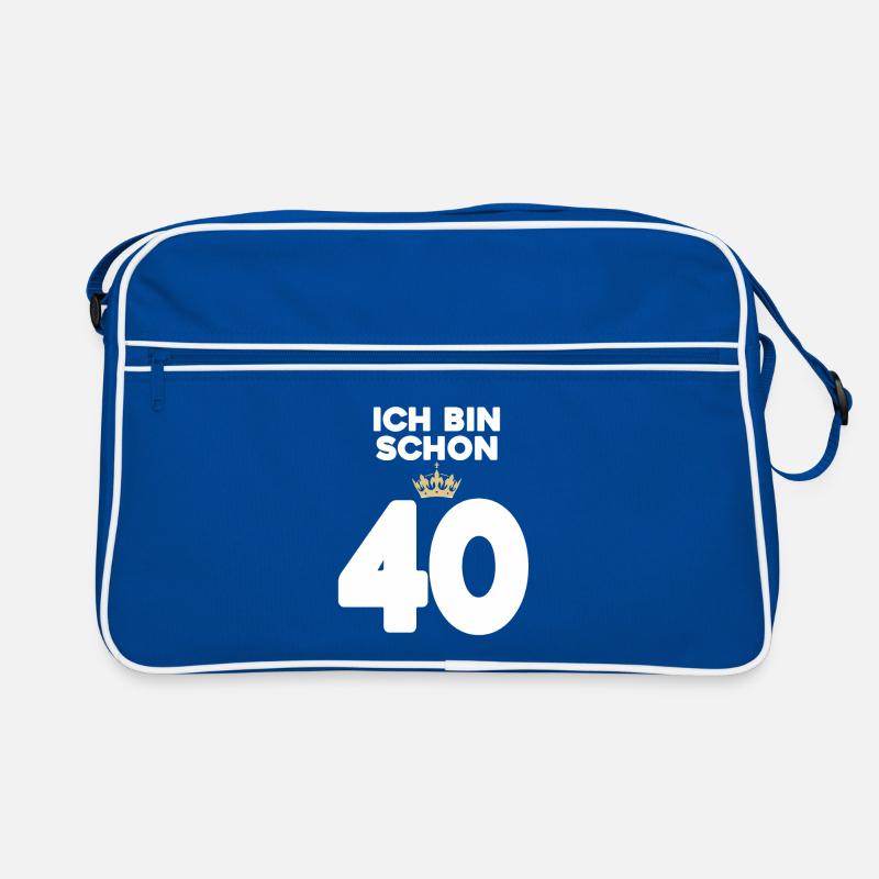 40 Geburtstag - 40 Jahre mit Krone Retro Tasche