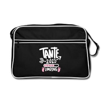 Tante 2023 - Tante werden - Tante Geschenk - Retro Tasche - Schwarz/Weiß - Vorne