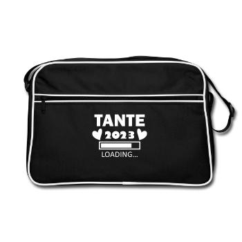 Tante 2023 - Tante werden - Tante Geschenk - Retro Tasche - Schwarz/Weiß - Vorne