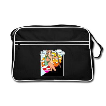 Sloth Mountain Mountains Mountain Peaks - Retro Bag - black/white - Front