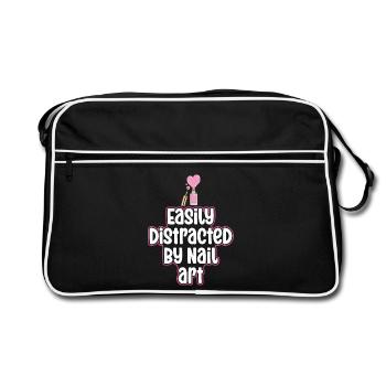 Facilement distrait par Nail Art Nail Tech - Sac Retro - noir/blanc - Devant