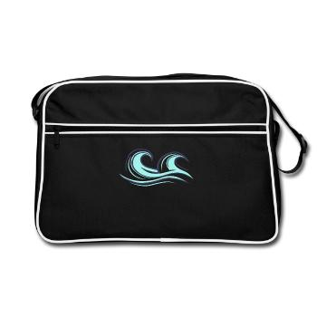 Surfer Wave Gift Surfer Boy Girl Dude Surf - Retro Bag - black/white - Front