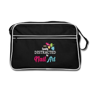 Facilement distrait par Nail Art Nail Tech - Sac Retro - noir/blanc - Devant