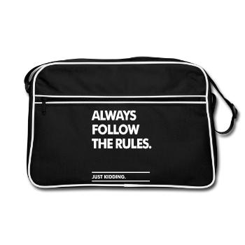 Follow the Rules - Retro Bag - black/white - Front