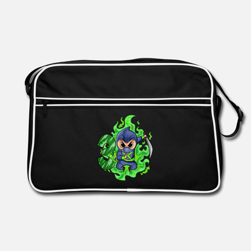 Boy 3 years 3rd birthday Boy Ninja Green Retro Bag