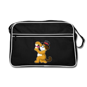 Dog Groom Top Hat Wedding - Retro Bag - black/white - Front