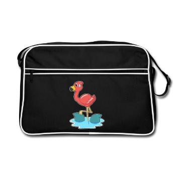 Nageoires de requin flamant rose - Sac Retro - noir/blanc - Devant