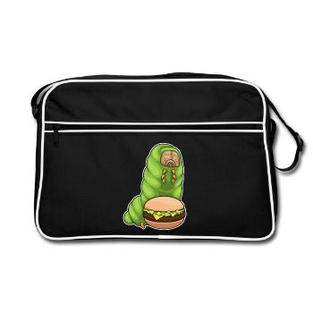 Caterpillar Cheeseburger - Sac Retro - noir/blanc - Devant