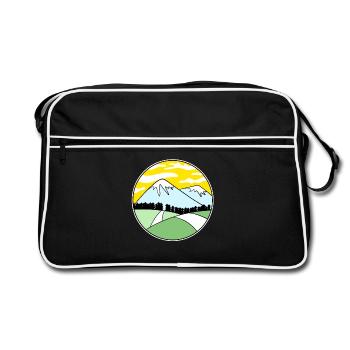 Mountain Mountains Mountain Peaks - Retro Bag - black/white - Front