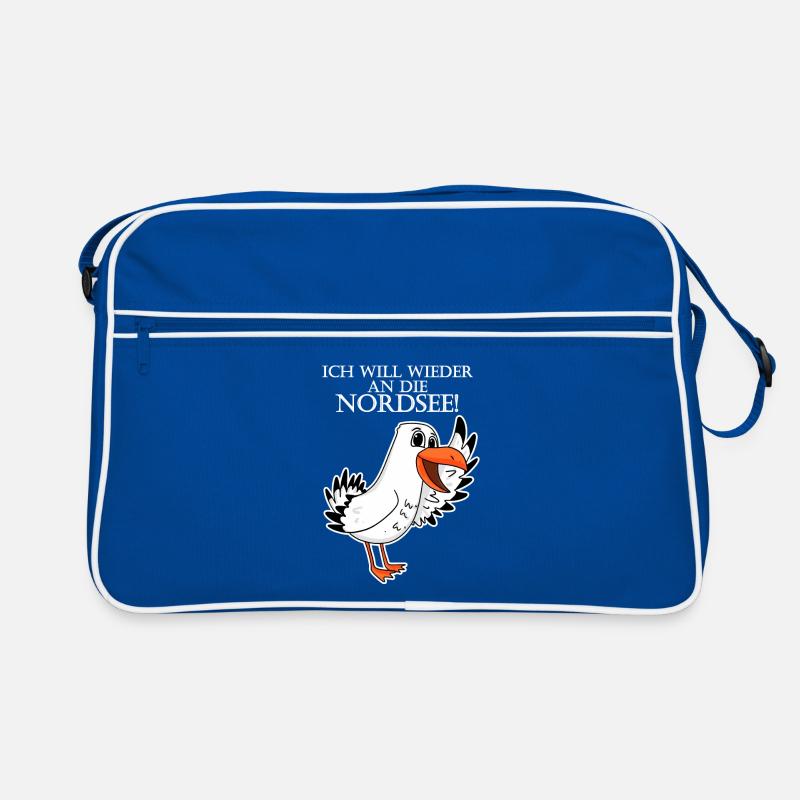 Nordsee Plattdeutsch Spruch Moin Möwe Retro Tasche