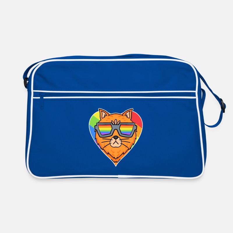 Regenbogen - Katze Retro Tasche
