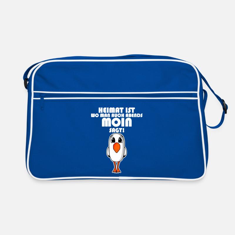 Nordsee Plattdeutsch Spruch Moin Möwe Retro Tasche