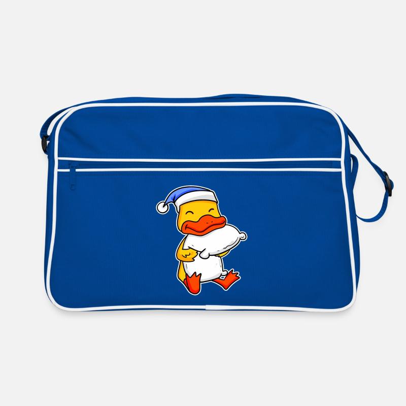 Duck with pillow and sleeping cap Retro Bag