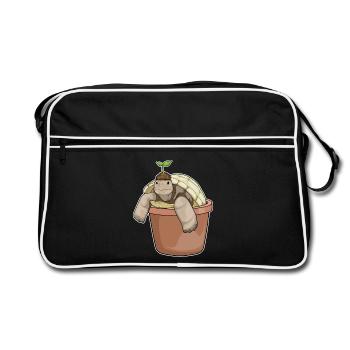 Turtle Seedling - Retro Bag - black/white - Front