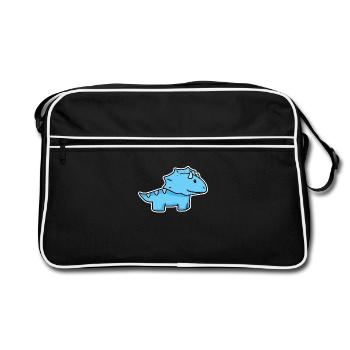 Dino Dinosaur Blue - Retro Bag - black/white - Front