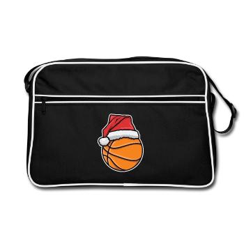Joueur de basket-ball Noël - Sac Retro - noir/blanc - Devant