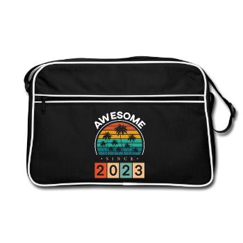 2023 Anniversaire Né Année de naissance millésime - Sac Retro - noir/blanc - Devant