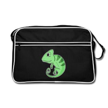 Chamäleons Chamäleon - Retro Tasche - Schwarz/Weiß - Vorne